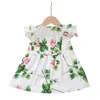 Girl Dresses Girl's Born Toddler Baby Girls Dress Flower Ruffle Tutu feest vakantie verjaardag voor baby zomer mouwloze kleding D30