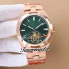 Nowy 42,5 mm zagraniczny Tourbillon 6000V/110R-B733 A2813 Automatyczne męskie zegarek Blue Dial Rose Gold Bransoleta 6000V Sport Gents Watches TWVC TimeZoneWatch E177C2