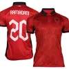 ESPNSPORT 23 24 ALBANIA 국가 대표팀 Uzuni Mens 축구 유니폼 Hys Lenjani Abrashi Ramadani Home Red White 3rd Black Football Shirts 유니폼