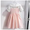 Girl's Dresses 2023 Summer Girls' New Thin Small Fresh Bow Dress Doll Neckline Clothing 1-10 Years Children's Baby Fashion Girl Princess Skills G220523