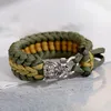 Pulseiras novos homens paracord pulseira rinoceronte forma trançada pulseira caminhadas acampamento ao ar livre kits de primeiros socorros pára-quedas