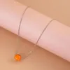 Chaînes Femme Perle Collier Pendentif Noctilucent Orange Sphère Verre Transparent Accessoire