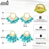 Huggie Effie Queen Natural Turquoise Hoop Earrings S925 Silver Irregular Shape Gemstone Beads Unique Earings for Women Jewelry GME22