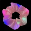 Hair Rubber Bands Luminous Headbands Led Tie Rope Party Decorations Christmas Gifts Drop Delivery Jewelry Hairjewelry Dhc2W