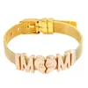Bracelets porte-bonheur Style Bracelet en maille d'acier inoxydable avec des perles de glissière de gardien d'ami s'adapte à la marque pour le cadeau de bijoux de fête des mères