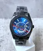 2 färger Luxury Mens Watches 42mm Diw World Timer 326934 336934 336935 Automatisk rörelse full svart fodral rostfritt stål ostron armband sport armbandsur