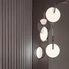 Hangende lampen Noordelijke moderne minimalistische chroom/gouden led hangende lamp keuken woonkamer trappenhuis slaapkamer decoratieve verlichtingsarmaturen