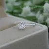 Cluster Rings Luxury Female 3 CT Diamond Engagement Ring Elegant Rose Gold Silver Love Bride Fashion Party Wedding For Women
