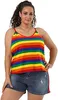 디자이너 New Womens Plus Size Cami Strap Vest for Women Stripe 민소매 스트레치 Camisole Tops Pride Women Vest 2023