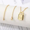 Chaînes Conception 26 Lettres Initiales A À Z Charme Strass Collier Pour Femmes Fille En Acier Inoxydable Chaîne Cristal Serrure Collier Bijoux