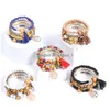Pärlstav bohemisk tofs armband träpärlor hänge armband 4st/set drop leverans smycken dhhw4
