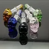 Rökrör Hokah Bong Glass Rig Oil Water Bongs Skeleton Single Wheel Colored Pipe