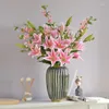 Decorative Flowers Home Decor Artificial Lily Simulation Christmas Wedding Decoration Room Indoor Tabletop Ornaments Creative Nordic Gifts