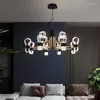 Kroonluchters Noordse moderne luxe kroonluchter verlichting goud led hanglamp zwart ontwerp voor levende eetkamer slaapkamer huisdecoratie