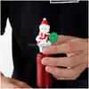 Bar Araçları Karikatür Santa Wine Stoppers Noel Parti Dekorasyonları Metal Şampanya Mantarları 7 Stil Damla Teslimat Ev Bahçesi Mutfak D DH8LC