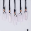 Pendant Necklaces Natural Stone Irregar Long Necklace Crystal Fashion Accessories Drop Delivery Jewelry Pendants Dh4D3
