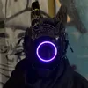 Party Masks Cyberpunk Mask Cosplay Toys Night City Series LED Light Sci-Fi Hjälm Mechanical Science Fiction Halloween Party Gift for Adult 230523