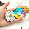 Pins Brooches Creative Roette Brooch может вращать личность Daisy Badge Да Нет прекрасных подарков.