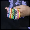 Outras pulseiras 12 colorir Sile Bracelet Moda Love Heart Shape ADT And Children Decoração de festas Creative Birthday Gree Delive Delive Dh2a7