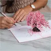 Greeting Cards 3D Cherry Blossom Pop Up Card For Valentines Spring Mothers Day All Ocns 5 X 7 Er Includes Envelope And Note Tag Drop Amnid