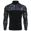 Men's T Shirts Fashion Outdoor Military Training Tops Men's Fitness T-shirt Sports Running Long Sleeve Camouflage Shirt Tights Men