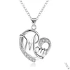 Colares pendentes Diamond Heart Alloy Mom pês