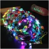 Décoration de fête Clignotant Led Bandeau Rave Guirlande Lumineux Mariage Fleur Couronne Éclairage Guirlande Cadeaux Drop Delivery Maison Jardin Fe Dhulx