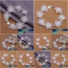 Chain 925 Sterling Sier Bracelet Flower Elegant Beautif Jewelry Bracelets For Women Lady Cute 20Cm 8Inch Factory Pri Dhgarden Dh1Gd