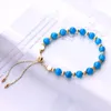 Bracelets Wholesale Blue Phosphorus Natural Crystal Bracelet Adjustable DIY Round Beads With Charms Hand Row For Women Fashion Jewelry