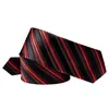 Papillon Cravatta a righe nera rossa di lusso per uomo Slim Fit 6,5 cm Cravatta da uomo e set di clip Accessori per camicie Matrimonio Business Fashion