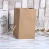 100pcs/lot Creative design Hand Brown Paper Boxes Favors Food Packaging Gift Box With Handle 14.5x14.5x18cm