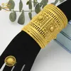 Armbanden ANIID Dubai Ethiopië 24K vergulde grote armbanden met ring bruiloft banket sieraden geschenken Arabische charme koperen armbanden groothandel