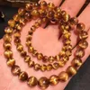 Chains Natural Copper Rutilated Quartz Bracelet Jewelry For Woman Men Gift Crystal 5-12mm Beads Stone Charms Gemstone Strands