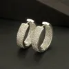 Huggie Sunsll Silver Color Pins Copins Multicolor Cubic Zirconia Big Round Hoop Ooy Earrings Women's Fashion Party Bijoux Cobre CZ Brinco