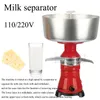 Fresh Milk Cream Electric Centrifugal Separator Aluminum Skimmed Milk Kitchen Gadgets For Goats Cows Milk