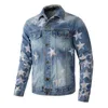 Tasarımcı giyim amires am denim ceket 451 trend markası amies yeni denim ceket pembe yıldız mavi denim üst mens ceket ince fit trend rahat palto moda jean outerwe 6v7w