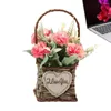 Flores decorativas cesta artificial cesto de cravo falsa peça central de cestas de flores falsas para férias de casamento de escritório diariamente