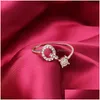 Cluster Rings Diamond 26 Letter Ring Simple Open Justerbara modesmycken Tillbehör Presentleveranser Drop Leverans Dh8yn