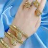 Bracelets 3Pcs Trendy Adjustable Zircon Snake bangle golden color snake shape rings jewelry sets for women