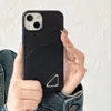 Étui de téléphone portable triangulaire en cuir classique pour iPhone 14 14pro 13 13pro 12 11 Pro Max Fashion Card Slot Holder Pocket Housse antichoc