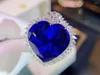 Cluster Rings H524 Tanzanite Ring Fine Jewelry Pure 18K Gold Natural Gemstones 29.8CT Diamonds Female Anniversary Gift