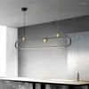 Lampade a sospensione Postmodern Minimalista Long Strip Led Lampadario Art Line Designer Soggiorno Tavolo da pranzo Decor Ristorante Hanglamp Lighting