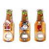 Öppnar Julkartsartikeltryckning Beer Bottle Opener Creative Kylskåp Magnet Decoration CorkScrew Hushåll Köksverktyg DHMBG