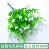 Fleurs décoratives fleur artificielle 36cm 7 fourchette 1 Pc branche d'eucalyptus Bouquet extérieur faux décor à la maison Protection UV plastique plante verte