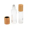 Verpakkingsflessen 15 ml glasrol op fles herbruikbare houten etherische olie per draagbare persoonlijke cosmetische containers DHS Drop levering DHJS5