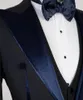 Мужские костюмы Velvet Lapel Men Suit 2 Piece Business Blazer Vest One Button Wedding Groom Work Wear Party Casal Aindored
