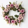 Fiori decorativi Seta Peonia Ghirlande di rose artificiali Porta Decorazioni perfette Ghirlanda di simulazione per decorazioni da appendere a parete per feste di nozze