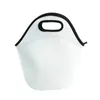 Sublimation Blanks Reusable Neoprene Tote Bag Handbag Insulated Soft Lunch Bags With Zipper Design For Work School Q104