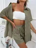 Tracksuits voor dames zomer outfits voor vrouwen 2023 mode korte mouw blouse broek sets casual losse broek pakken vakantie trainpak