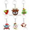 Keychains Bedanyards Christmas Keychain Pingente Santa Snowman Elk Cartoon PVC PVC Chave -chave Chave Drop Deliver